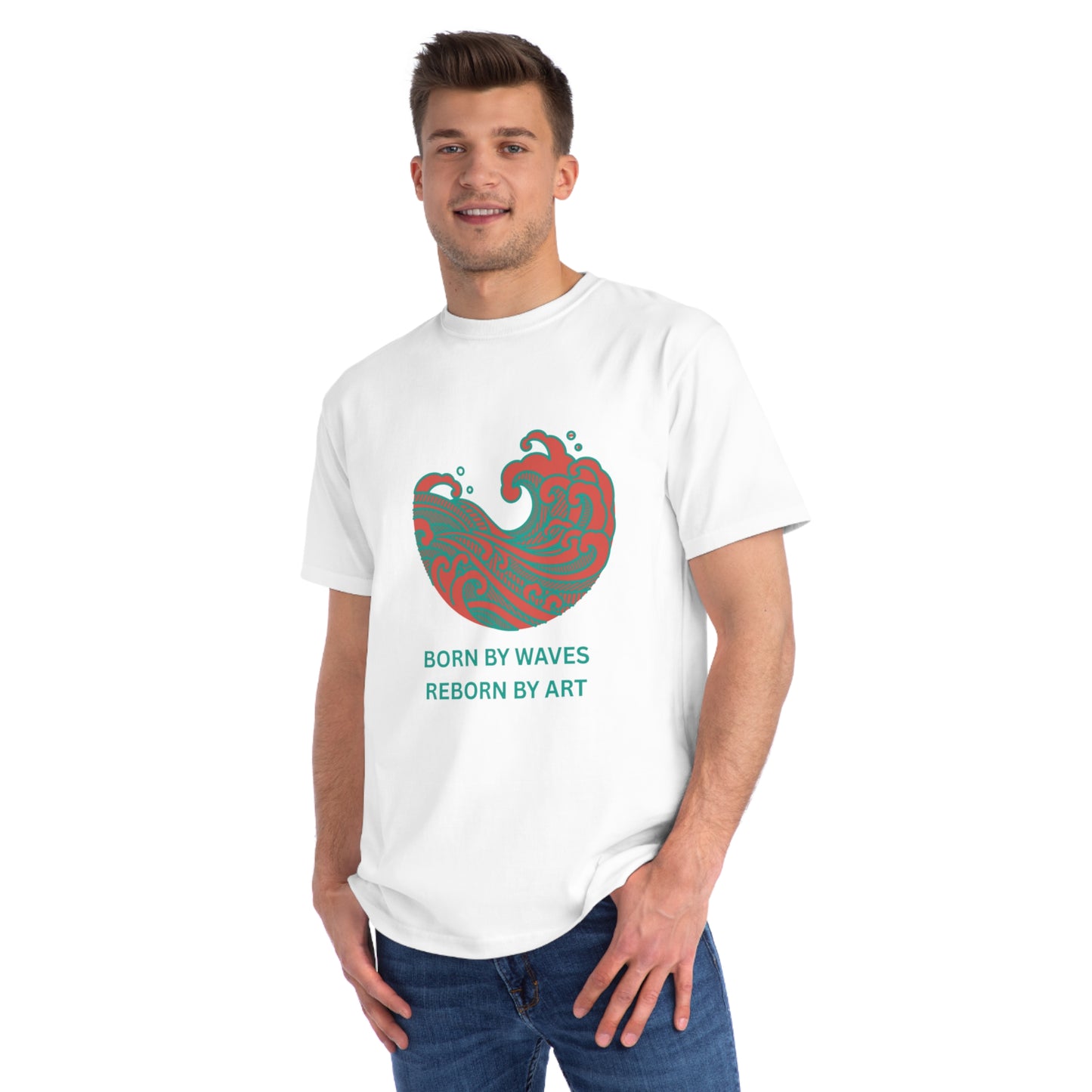 Born by Wave Art -Hand Drawn Organic Unisex T-Shirt