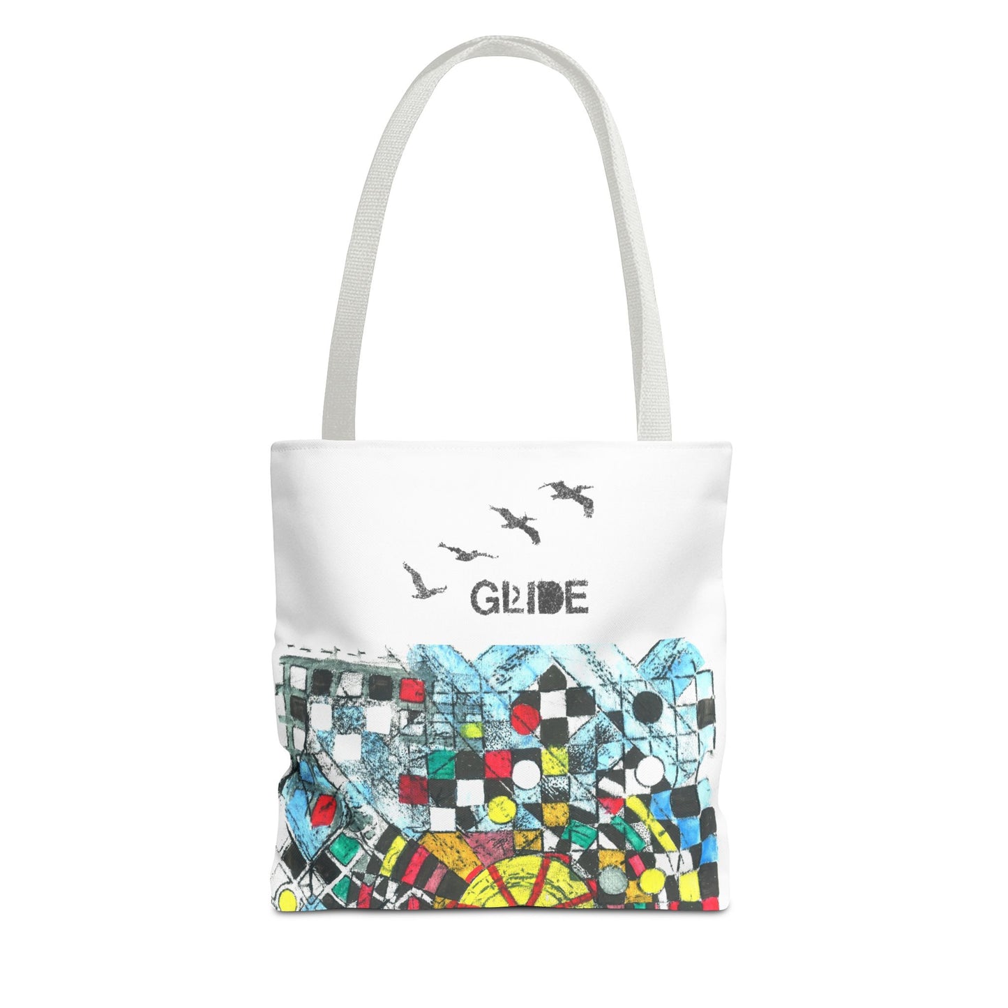 Eco Puzzle - Vibrant Tote Bag - 'Glide' Design, Eco-Friendly Shopping Bag,