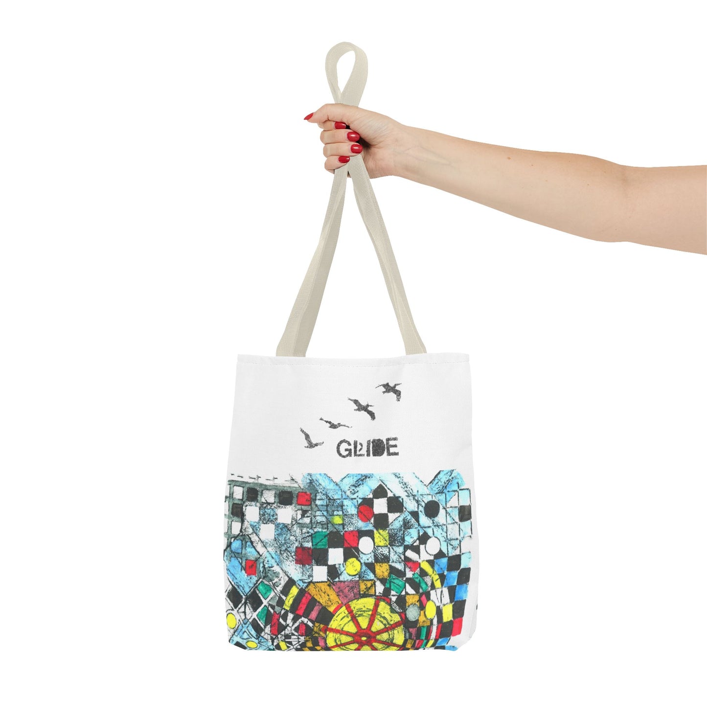 Eco Puzzle - Vibrant Tote Bag - 'Glide' Design, Eco-Friendly Shopping Bag,
