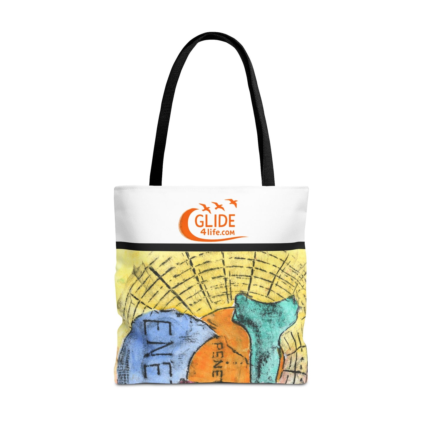 Washed Words - Vibrant Art Tote Bag - Colorful Eco-Friendly