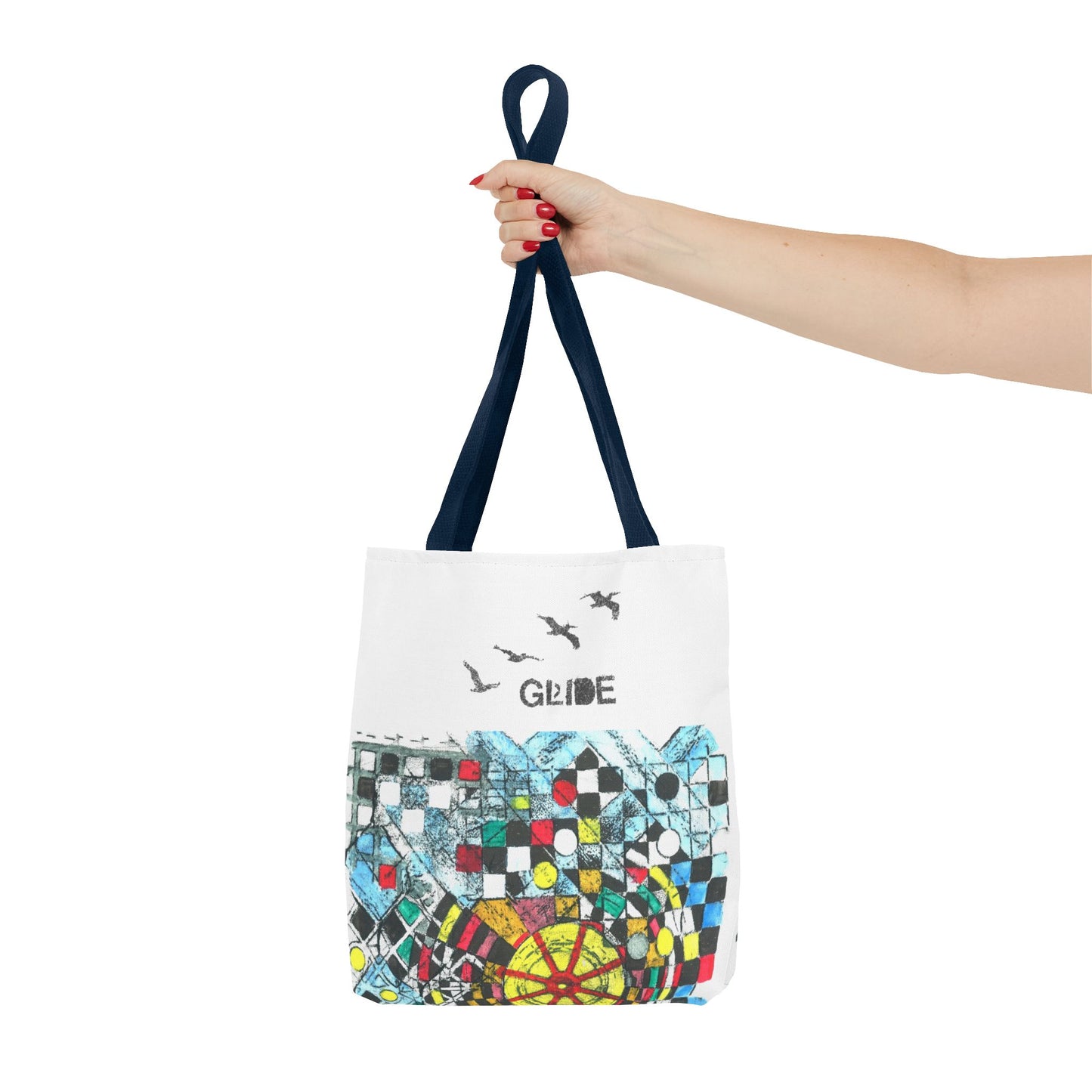 Eco Puzzle - Vibrant Tote Bag - 'Glide' Design, Eco-Friendly Shopping Bag,