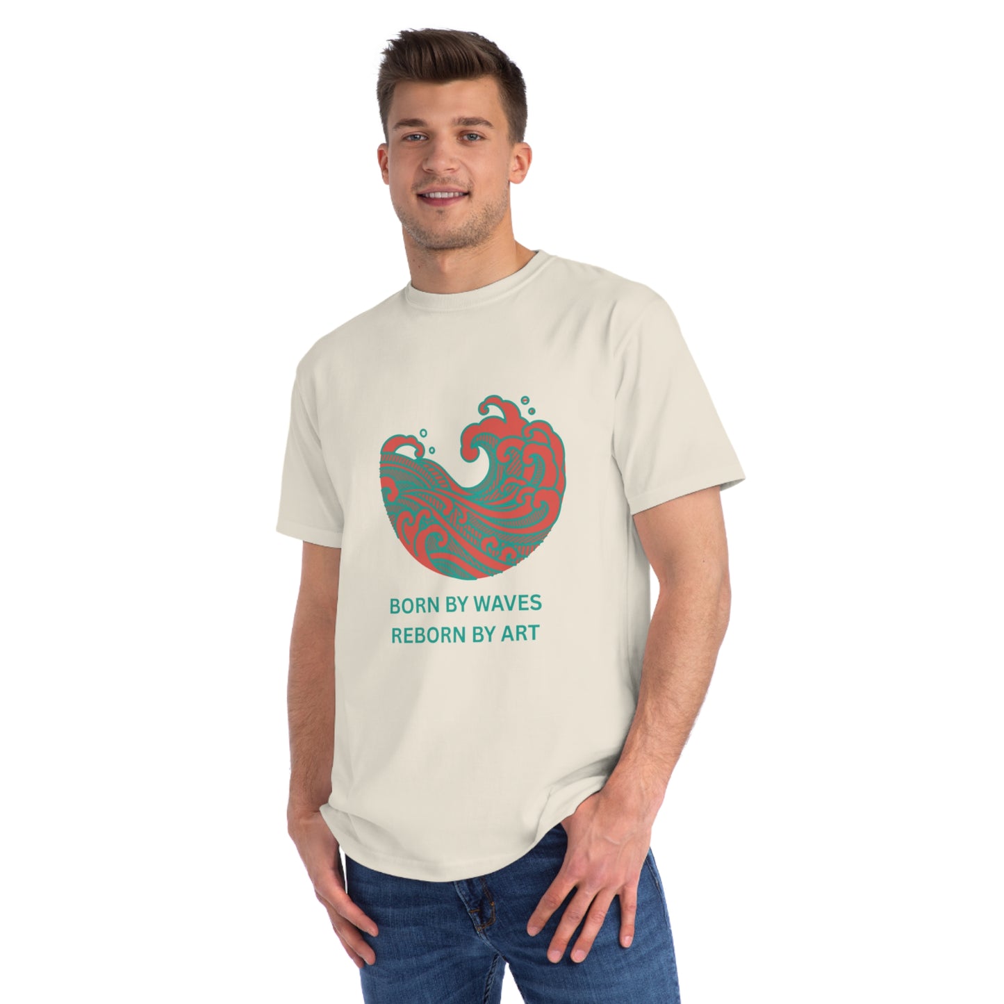 Born by Wave Art -Hand Drawn Organic Unisex T-Shirt