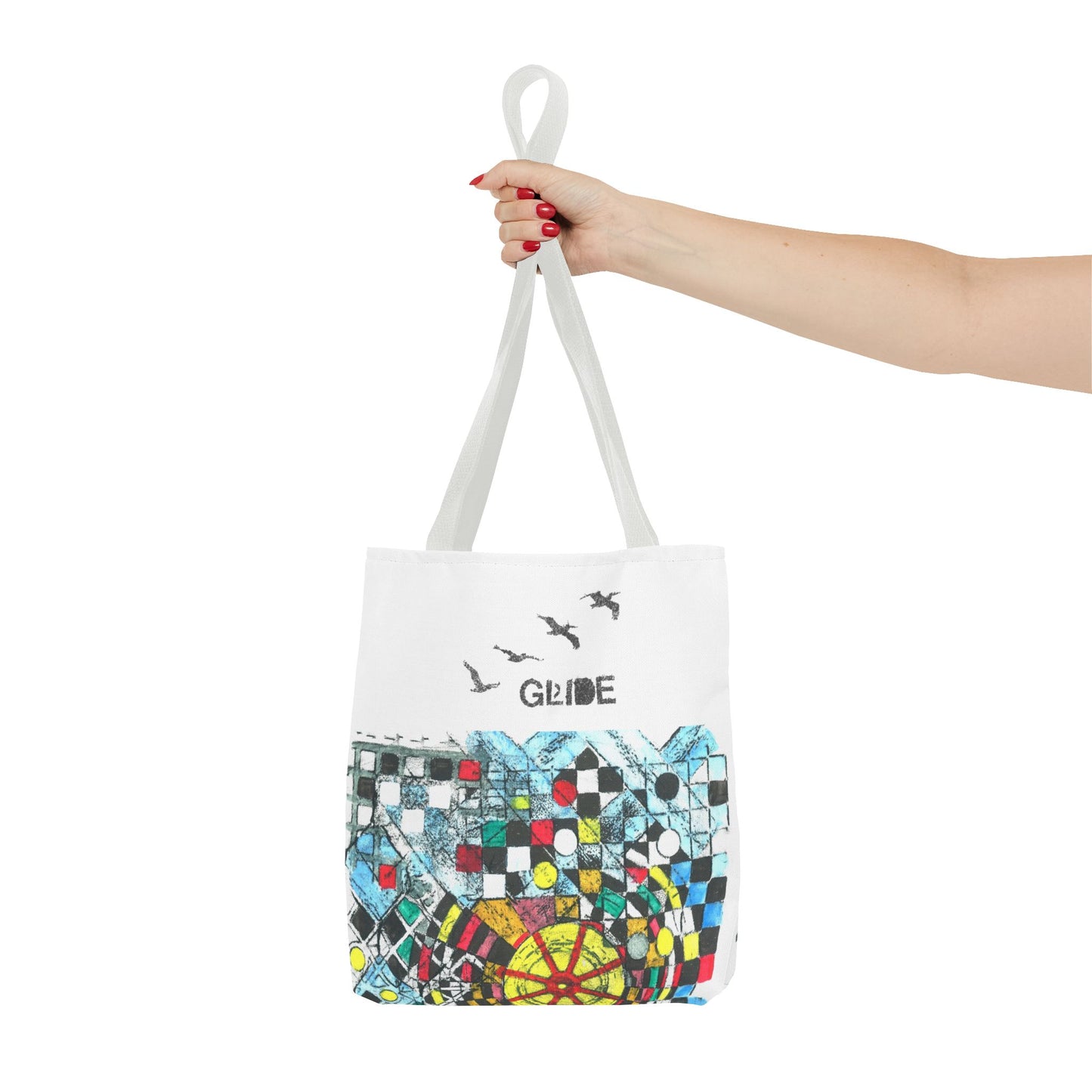 Eco Puzzle - Vibrant Tote Bag - 'Glide' Design, Eco-Friendly Shopping Bag,