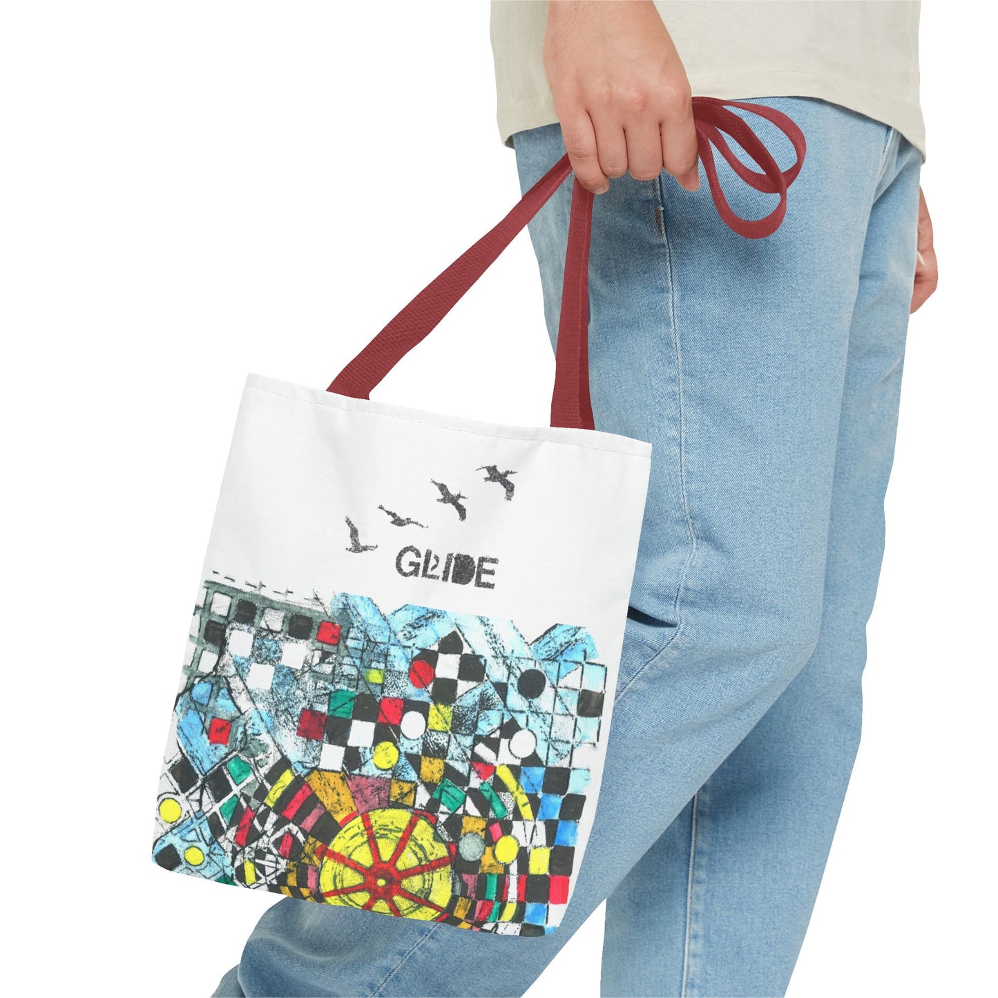 Eco Puzzle - Vibrant Tote Bag - 'Glide' Design, Eco-Friendly Shopping Bag,