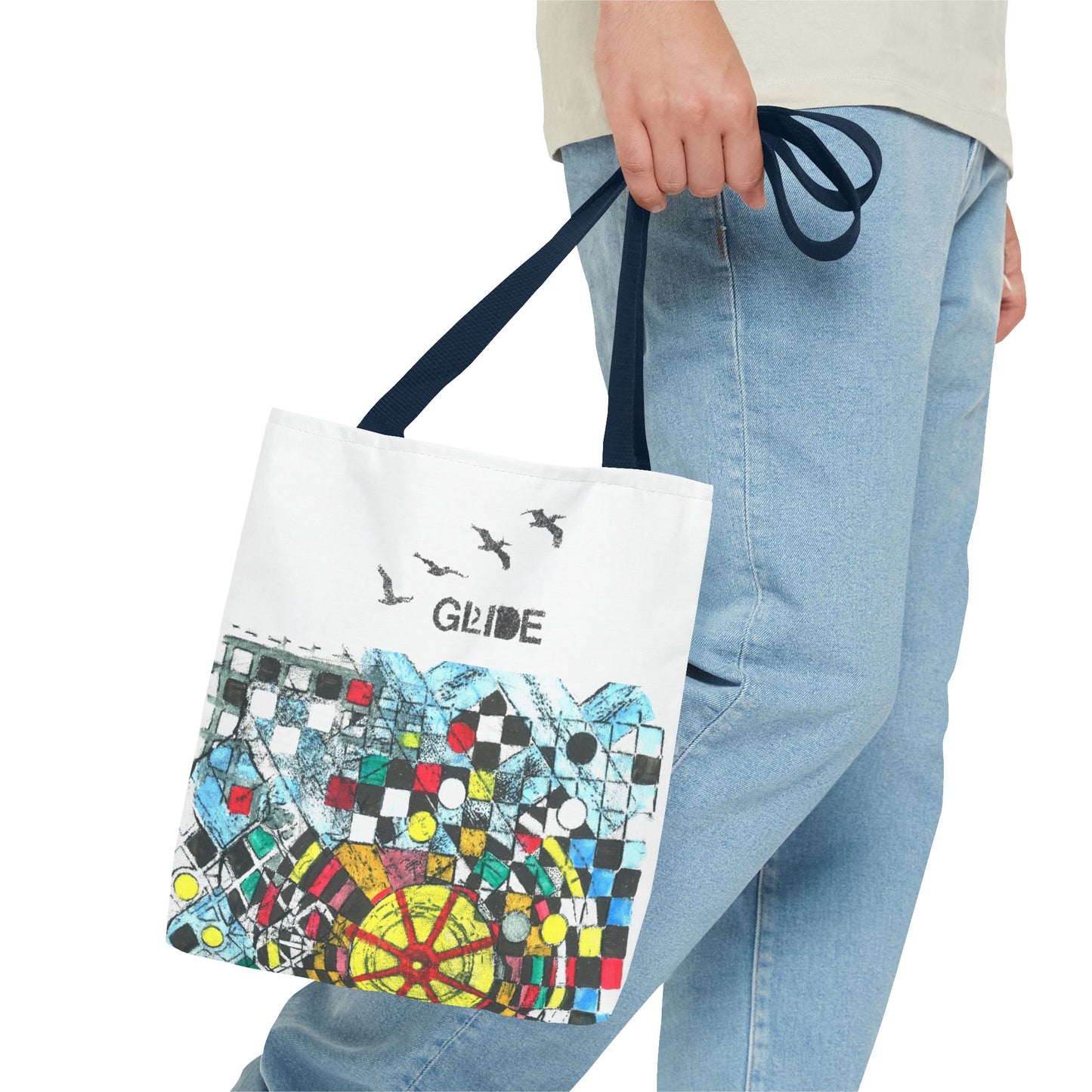 Eco Puzzle - Vibrant Tote Bag - 'Glide' Design, Eco-Friendly Shopping Bag,