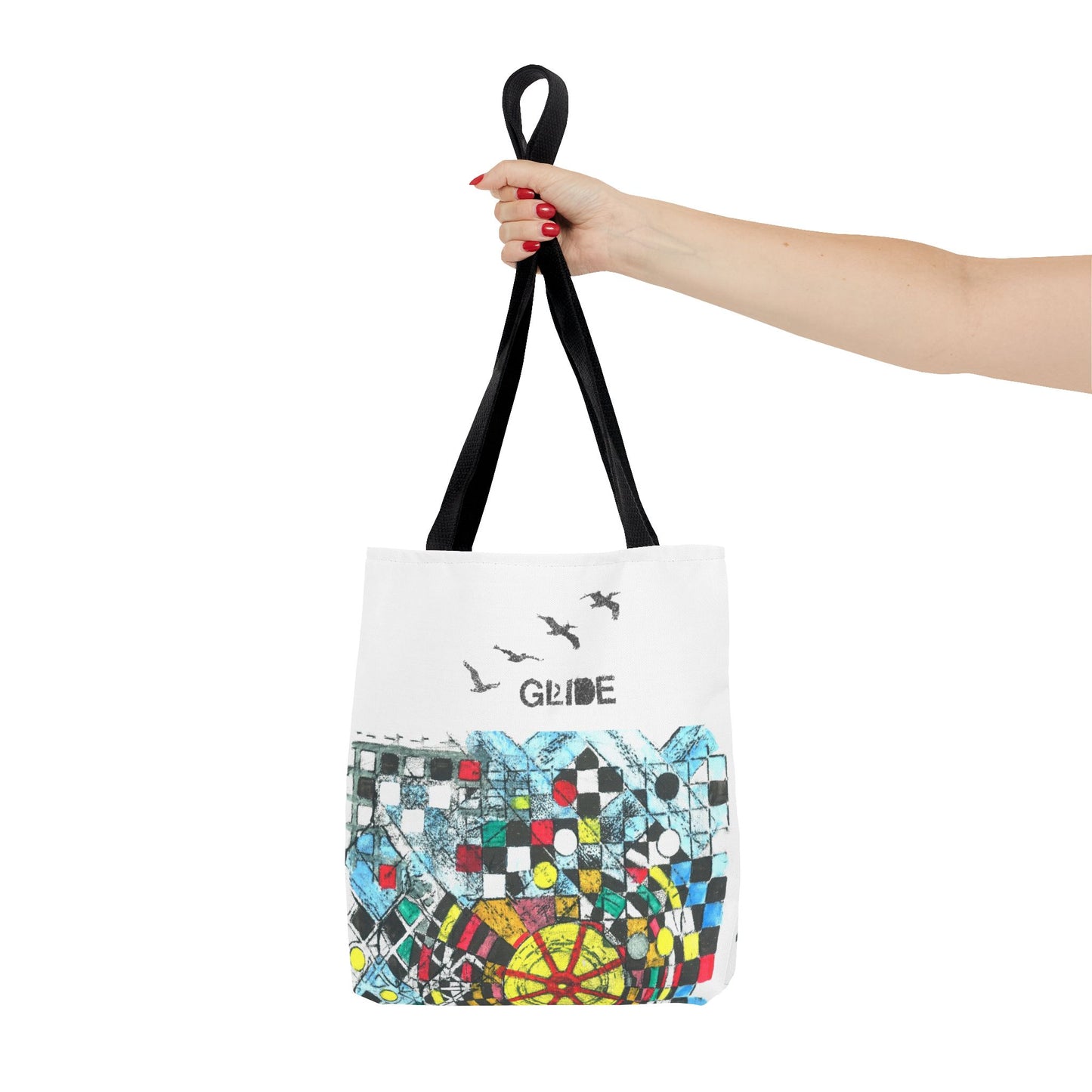 Eco Puzzle - Vibrant Tote Bag - 'Glide' Design, Eco-Friendly Shopping Bag,