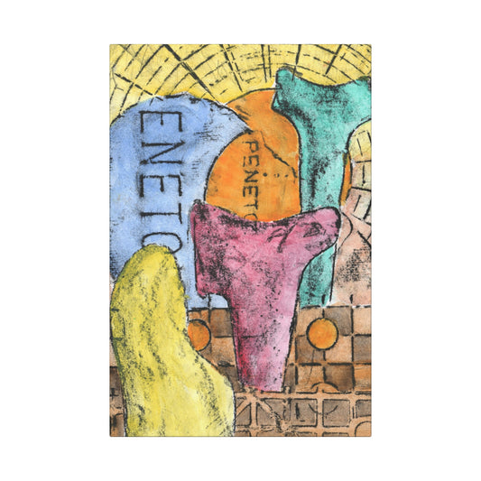 Washed Words – Language shaped by Ocean Debris  - Vibrant Canvas Art Print, Abstract