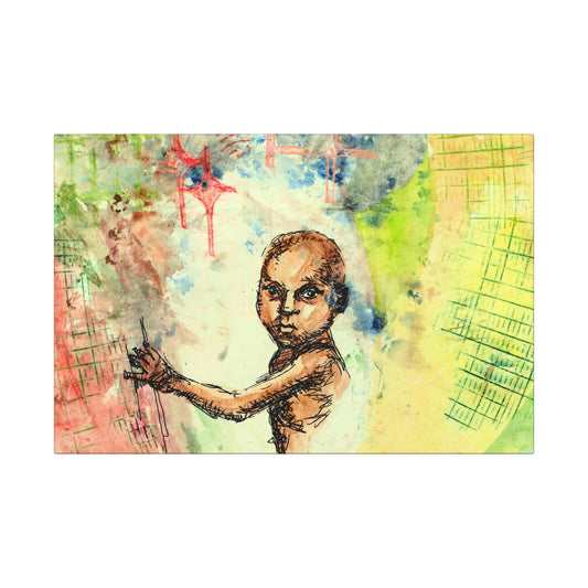 "Plastic Tears" - Handcrafted Colorful Canvas Wall Art - Home Decor