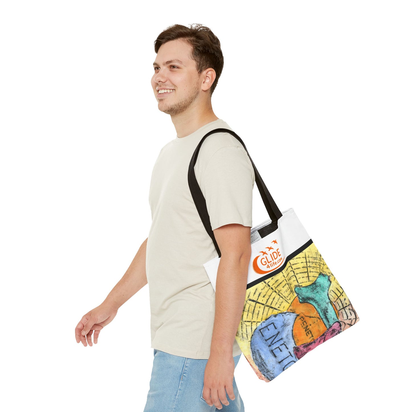 Washed Words - Vibrant Art Tote Bag - Colorful Eco-Friendly