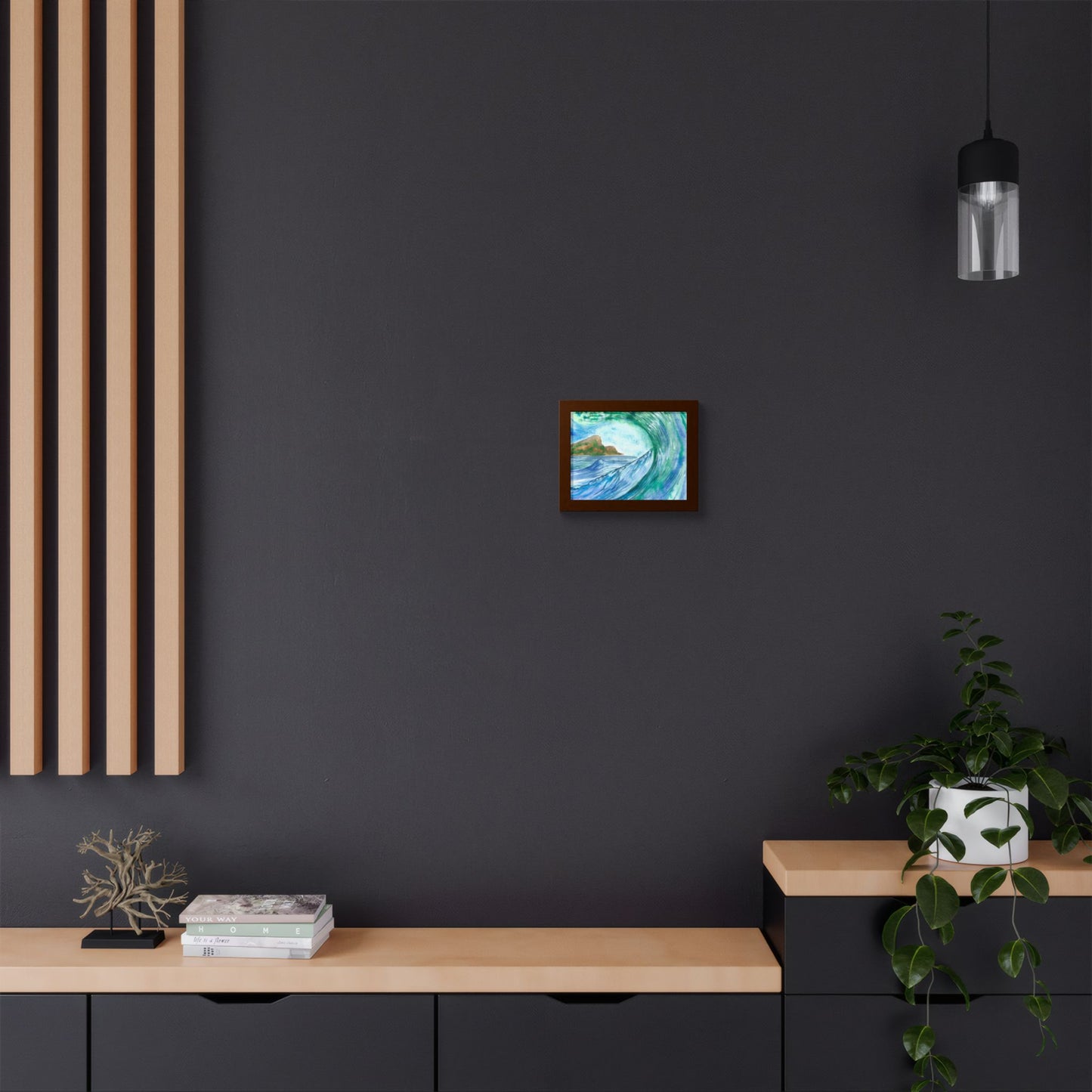 Currents of Change - Hand Painted Framed Poster, Ocean Wall Art,