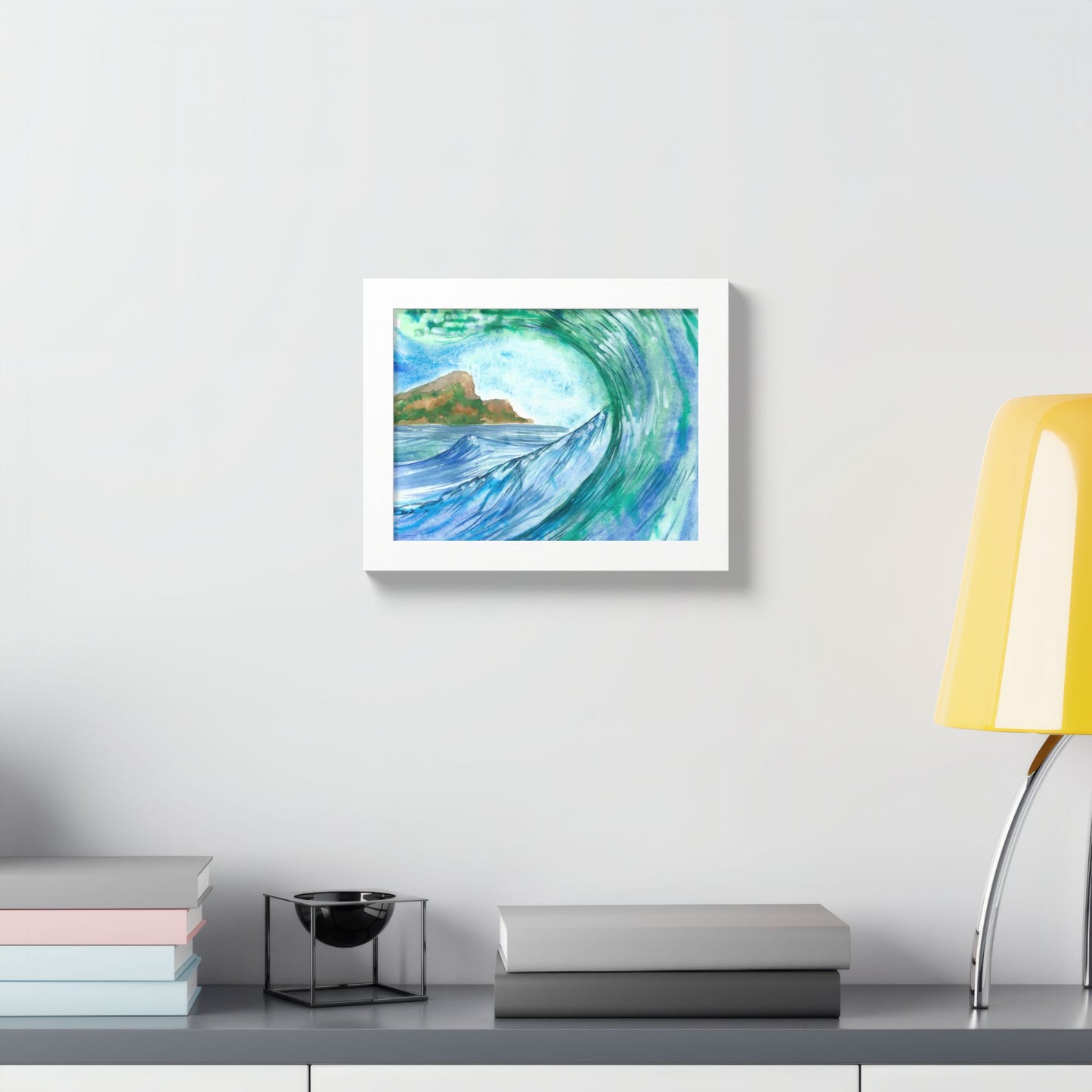Currents of Change - Hand Painted Framed Poster, Ocean Wall Art,