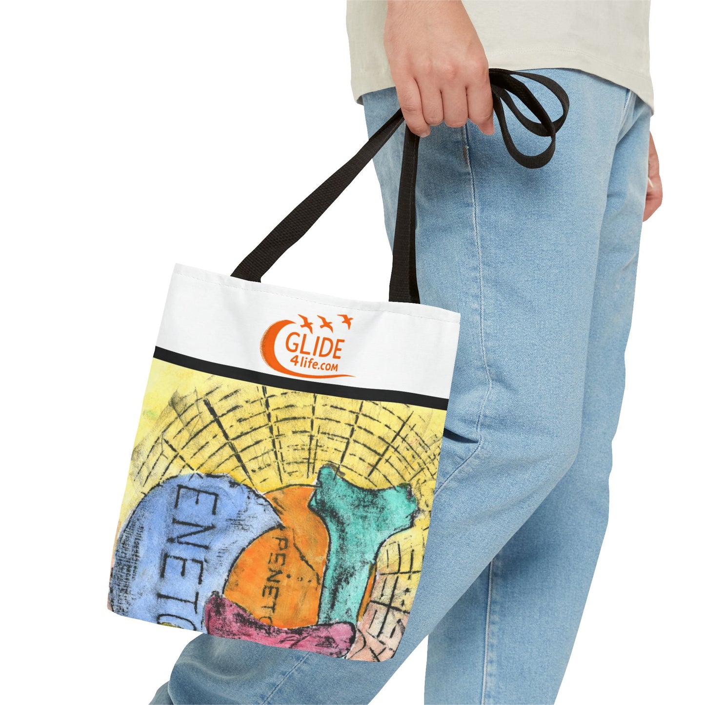 Washed Words - Vibrant Art Tote Bag - Colorful Eco-Friendly