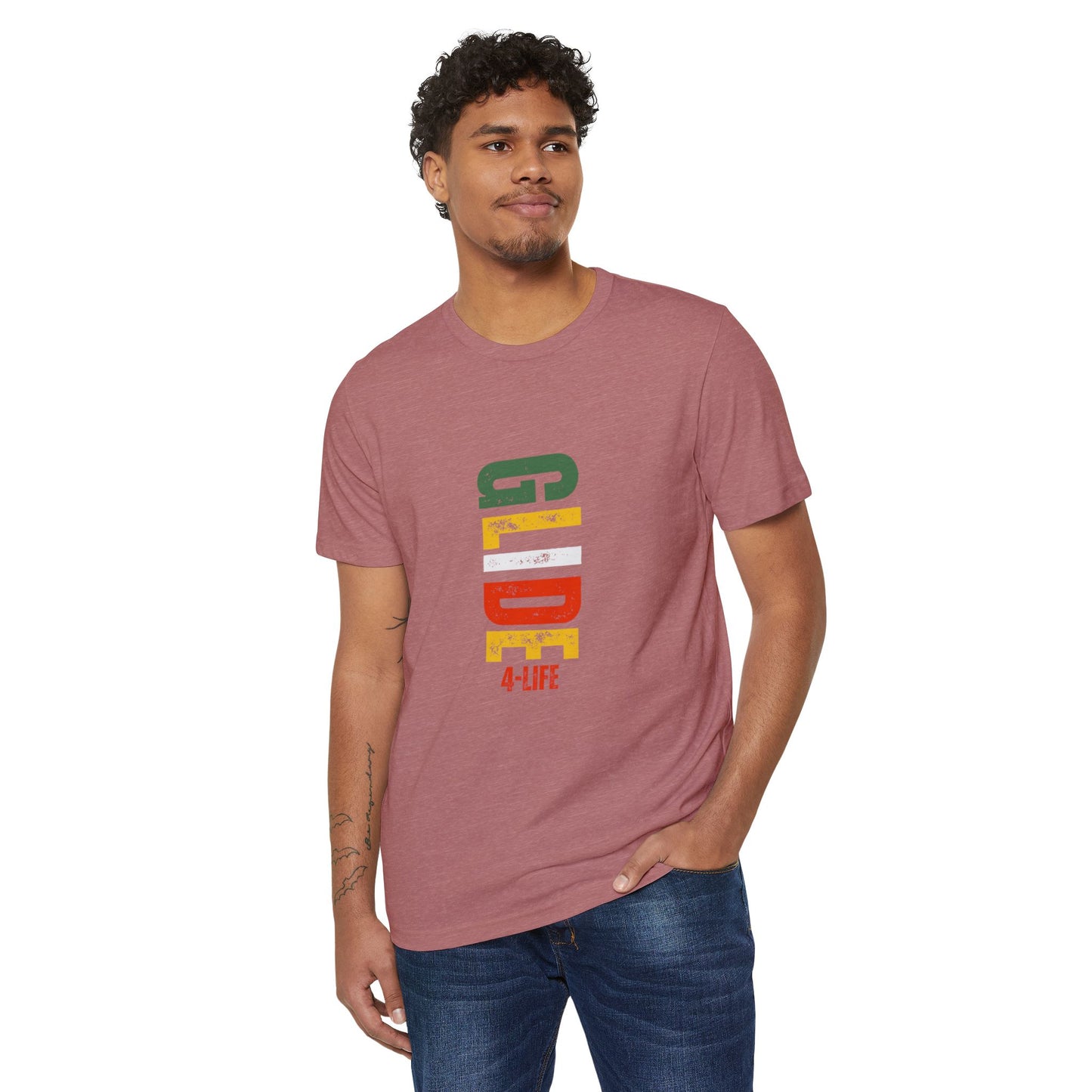 Glide4Life - Eco-Friendly Color Graphic Tee, Unisex Recycled T-Shirt,