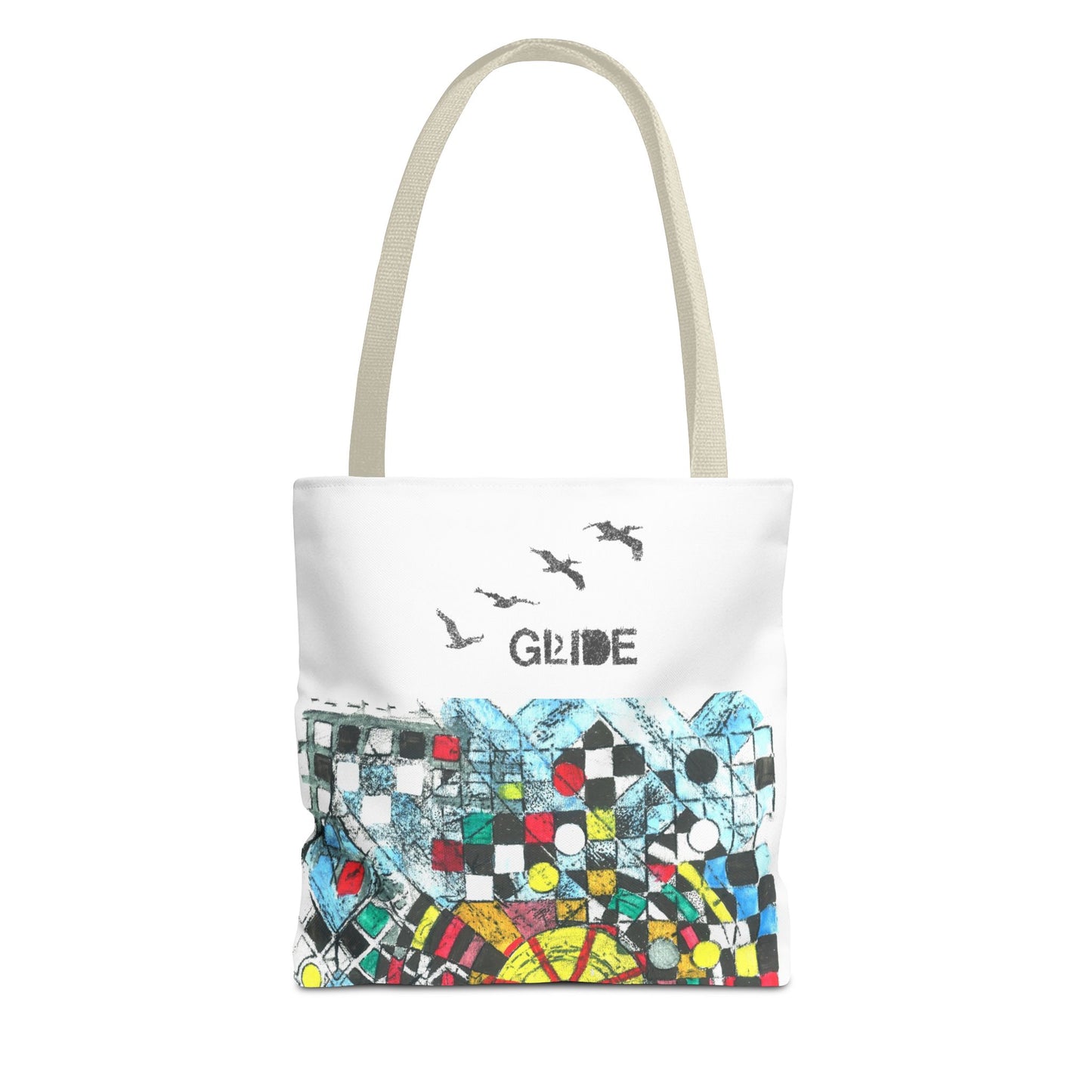 Eco Puzzle - Vibrant Tote Bag - 'Glide' Design, Eco-Friendly Shopping Bag,
