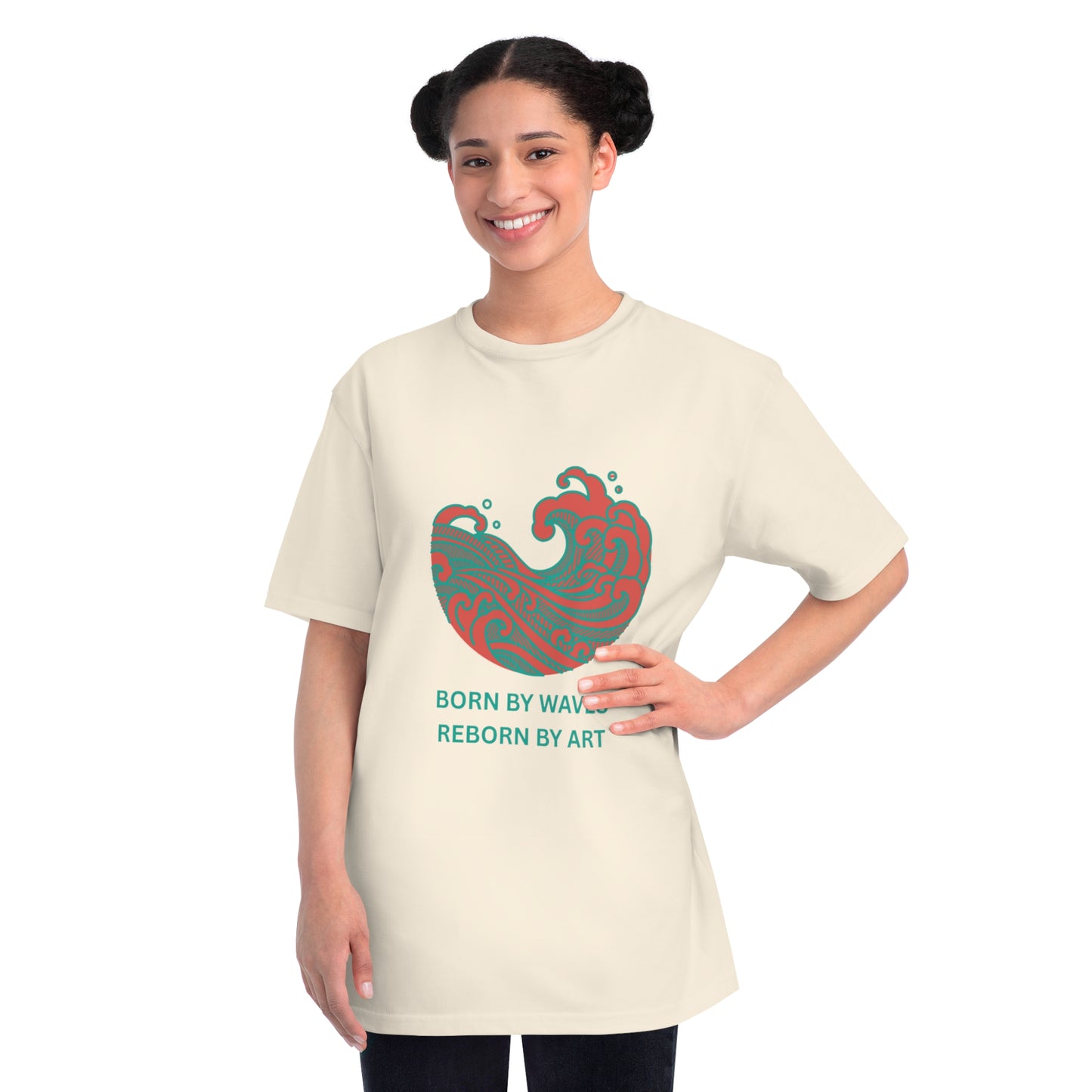 Born by Wave Art -Hand Drawn Organic Unisex T-Shirt