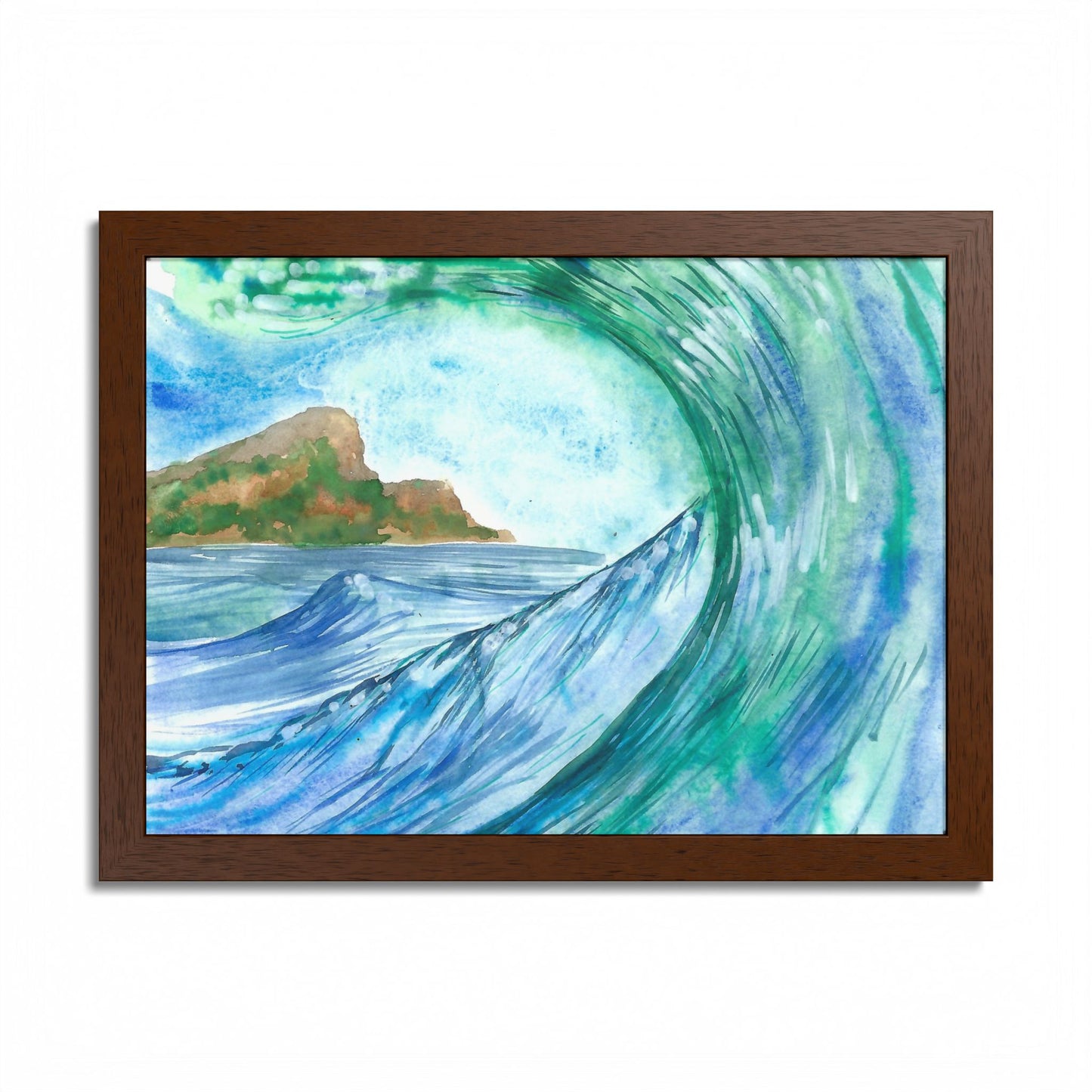 Currents of Change - Hand Painted Framed Poster, Ocean Wall Art,