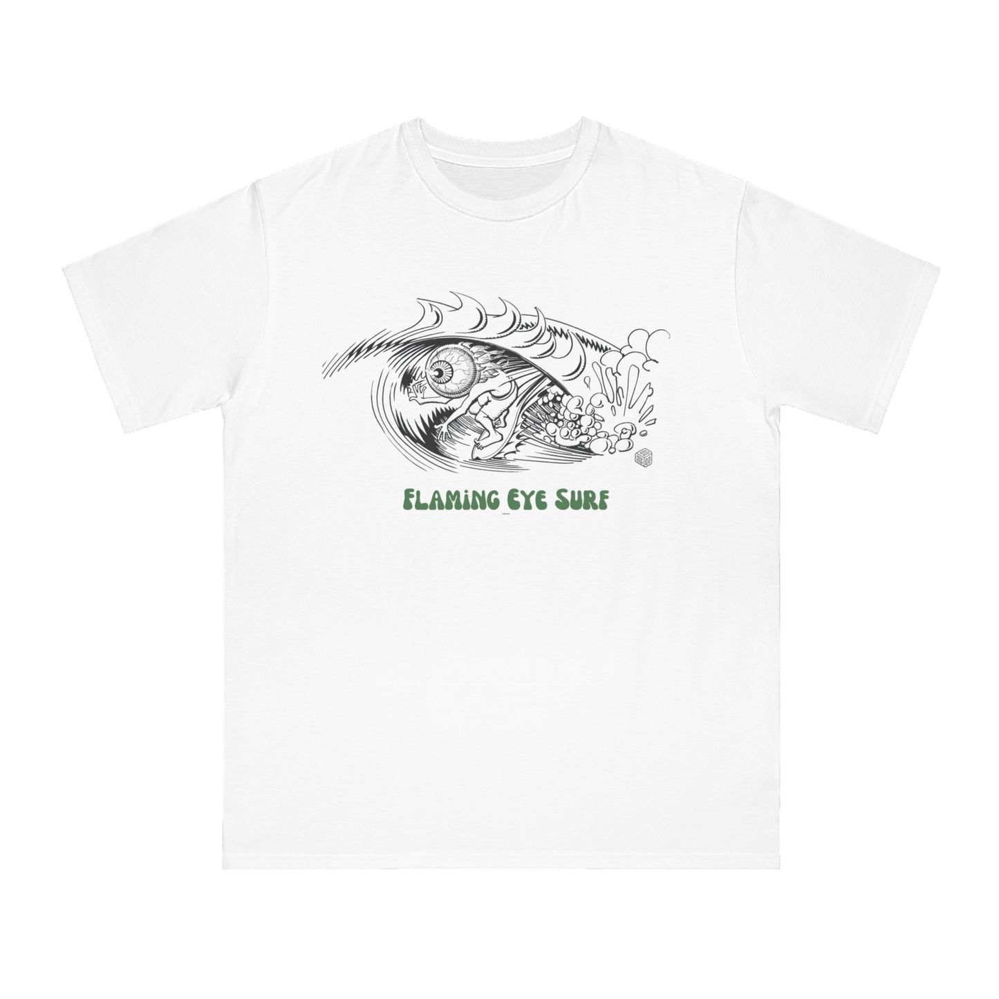 Flaming Eye Surf - Hand Drawn Organic Unisex T-Shirt