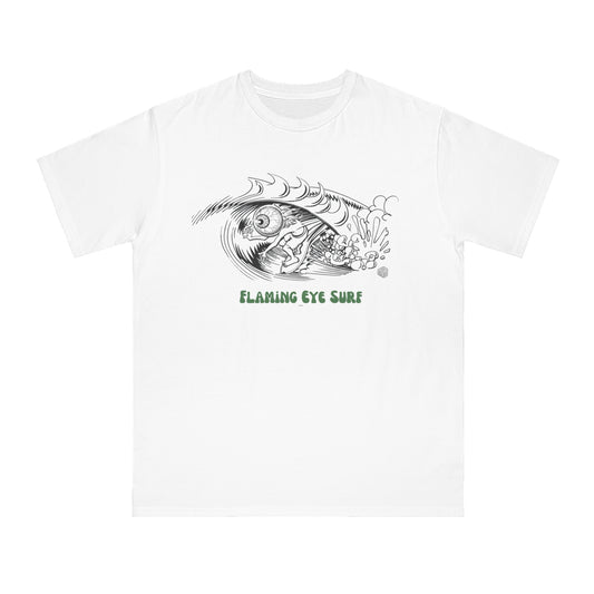 Flaming Eye Surf - Hand Drawn Organic Unisex T-Shirt