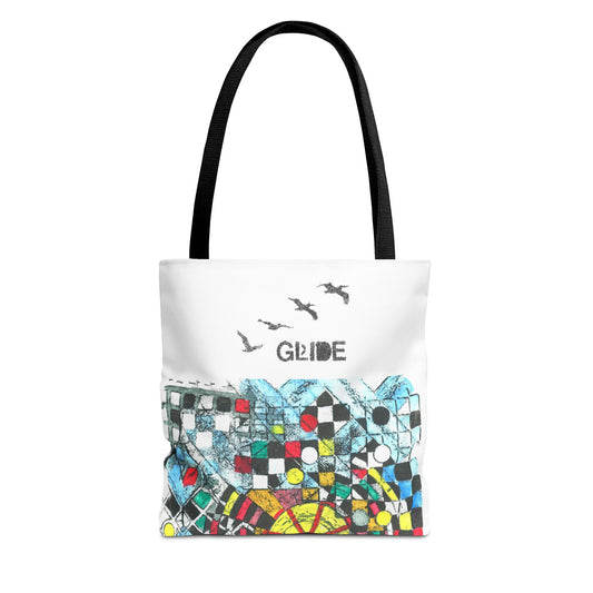 Eco Puzzle - Vibrant Tote Bag - 'Glide' Design, Eco-Friendly Shopping Bag,