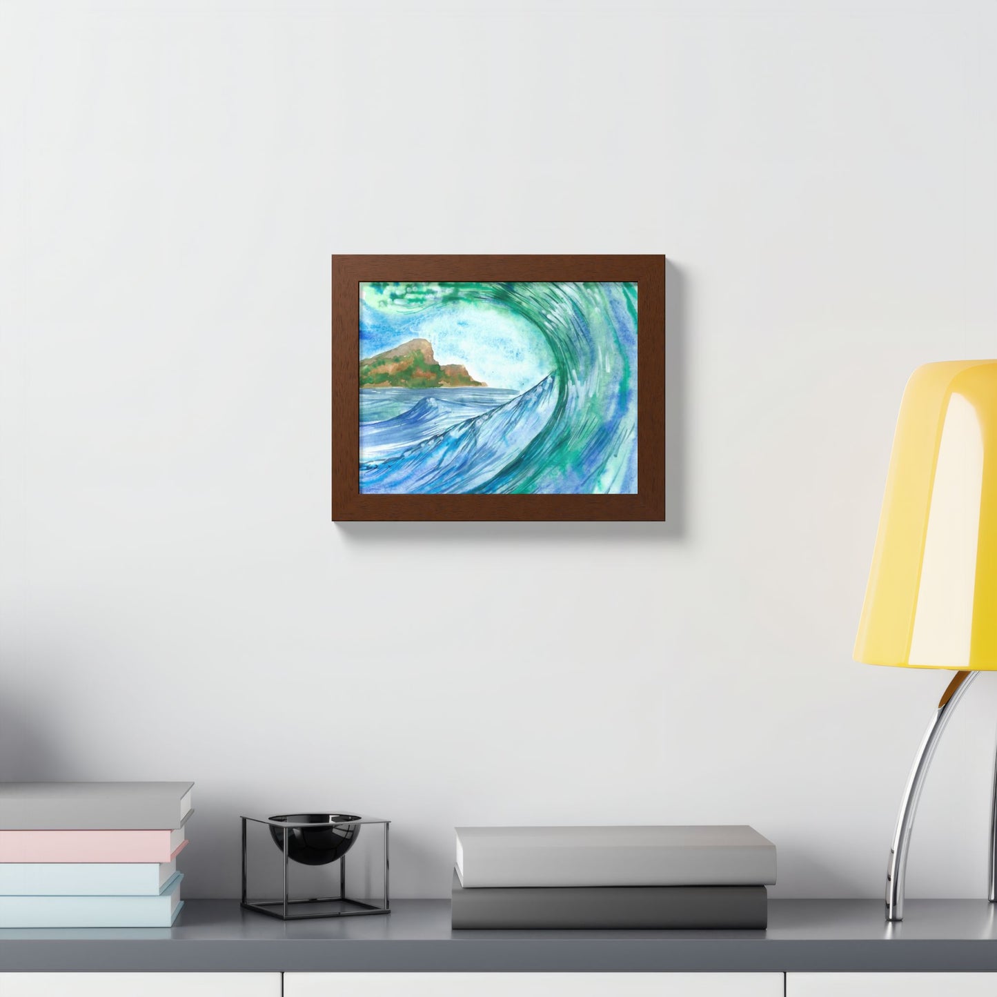 Currents of Change - Hand Painted Framed Poster, Ocean Wall Art,