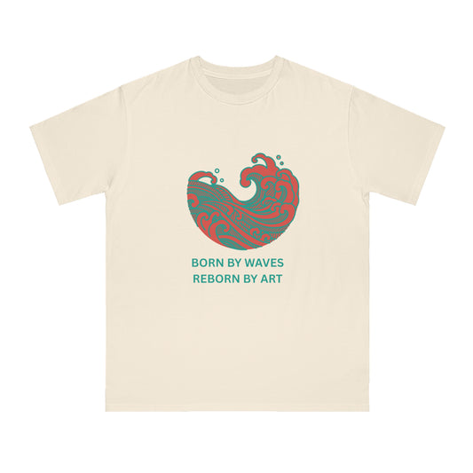 Born by Wave Art -Hand Drawn Organic Unisex T-Shirt