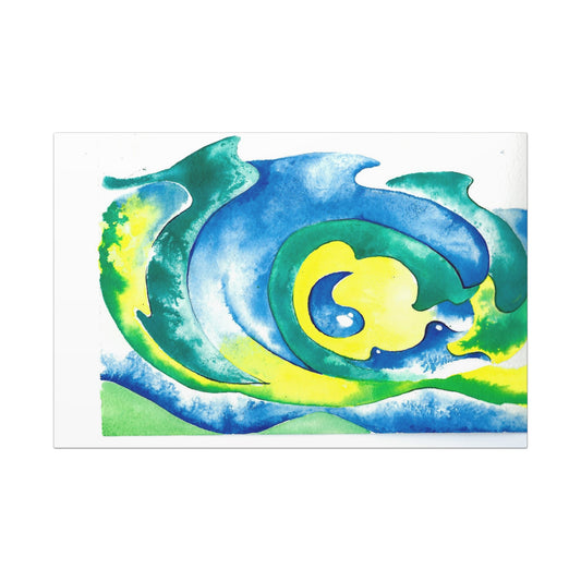 Surfing the Eye of Flame - Hand Painted Ocean Waves