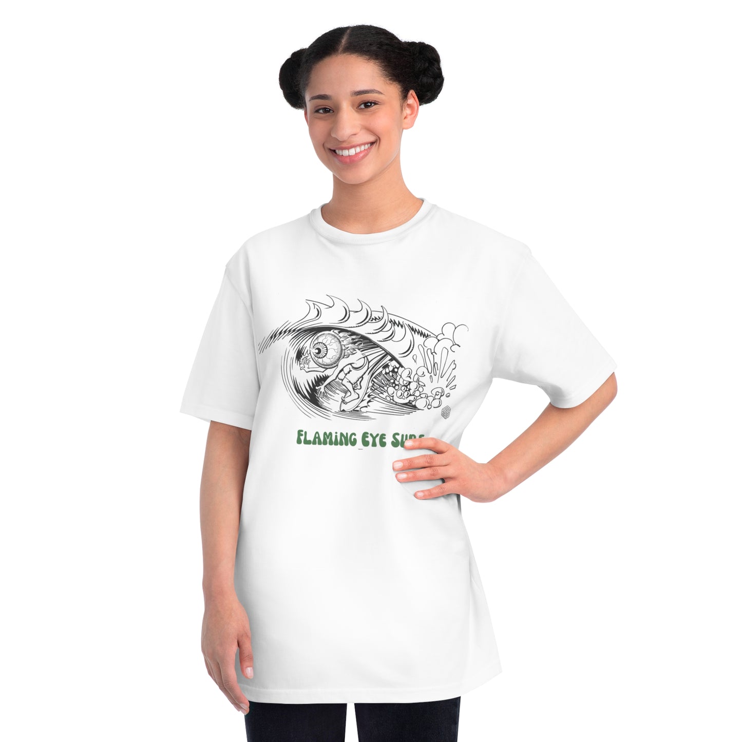 Flaming Eye Surf - Hand Drawn Organic Unisex T-Shirt