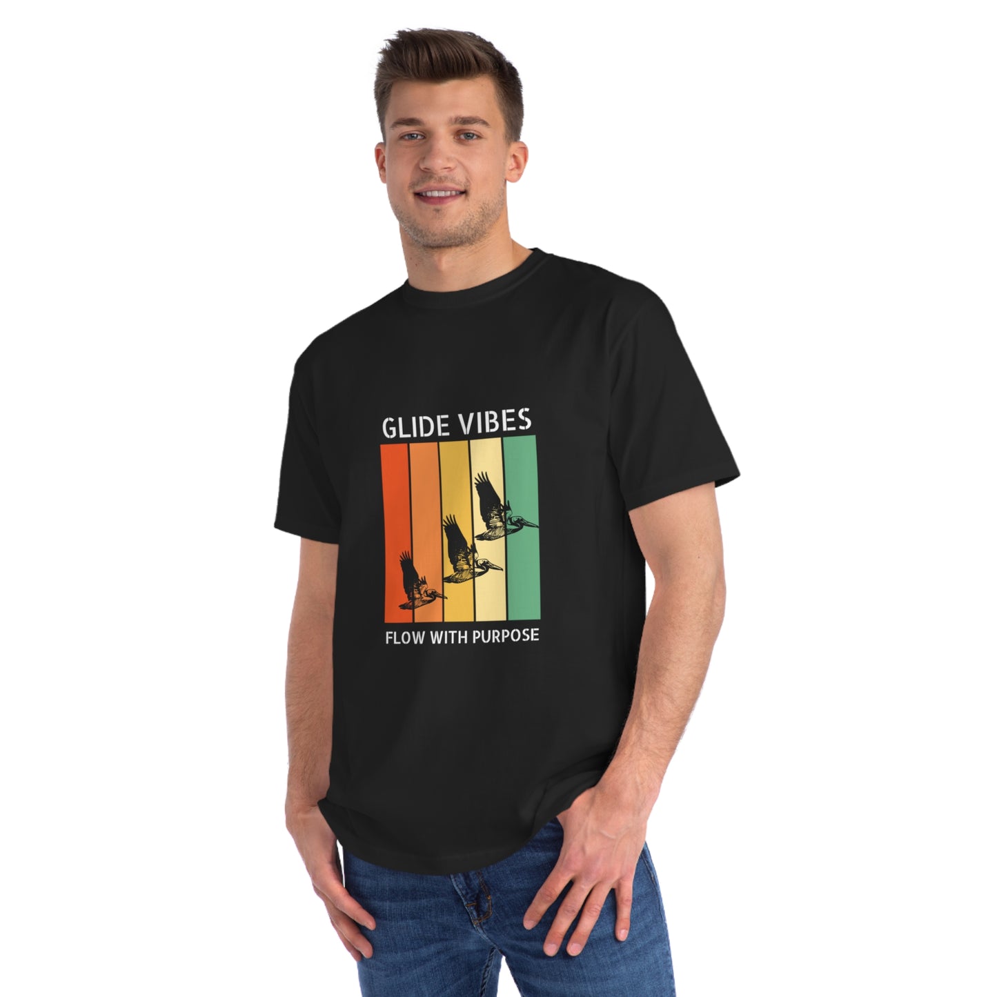 Glide Vibes - Organic Unisex Classic T-Shirt with Vibrant Retro Design