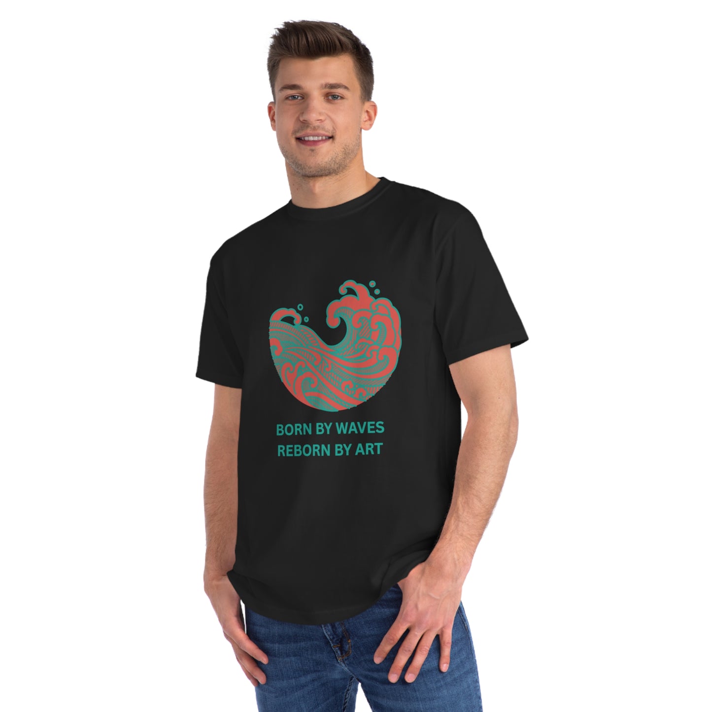 Born by Wave Art -Hand Drawn Organic Unisex T-Shirt