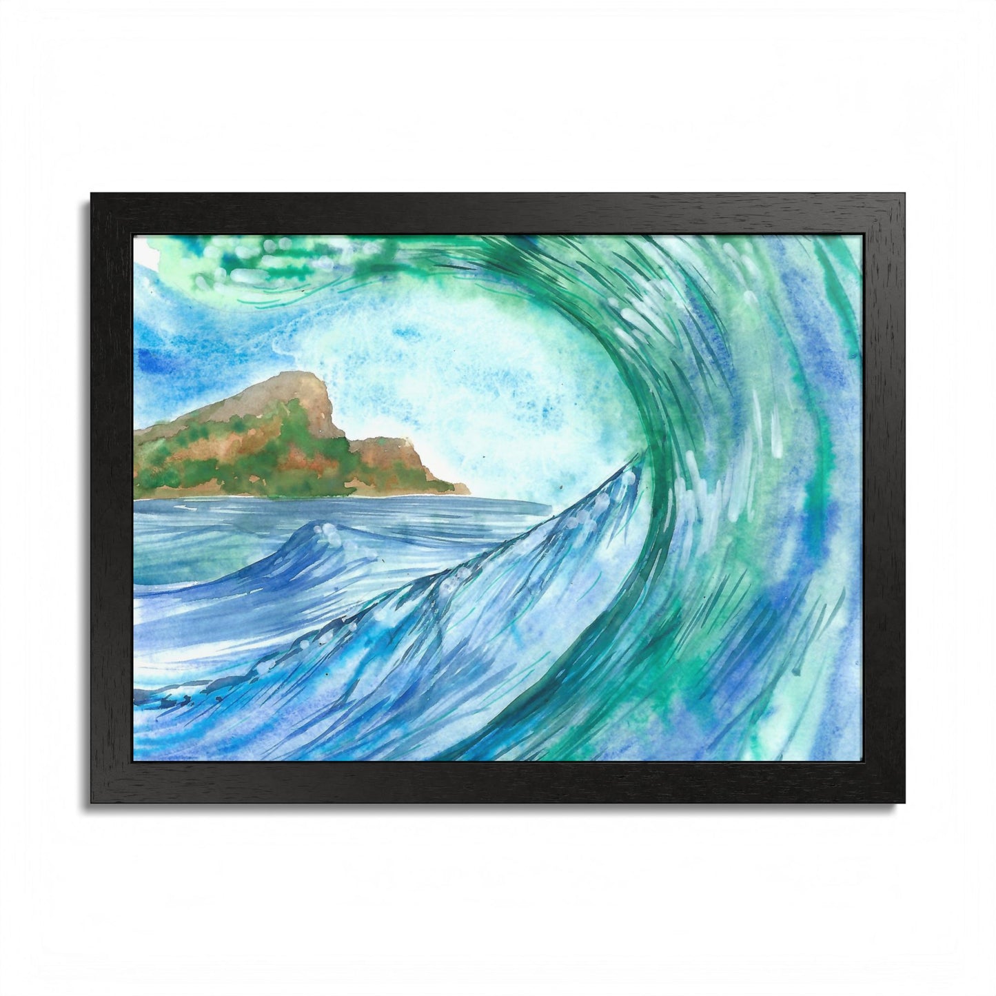 Currents of Change - Hand Painted Framed Poster, Ocean Wall Art,