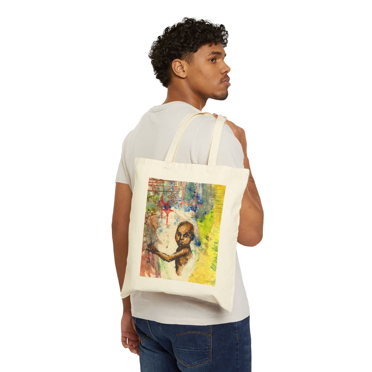 Plastic Tears - Artistic Cotton Canvas Tote Bag, Eco-Friendly Bag,