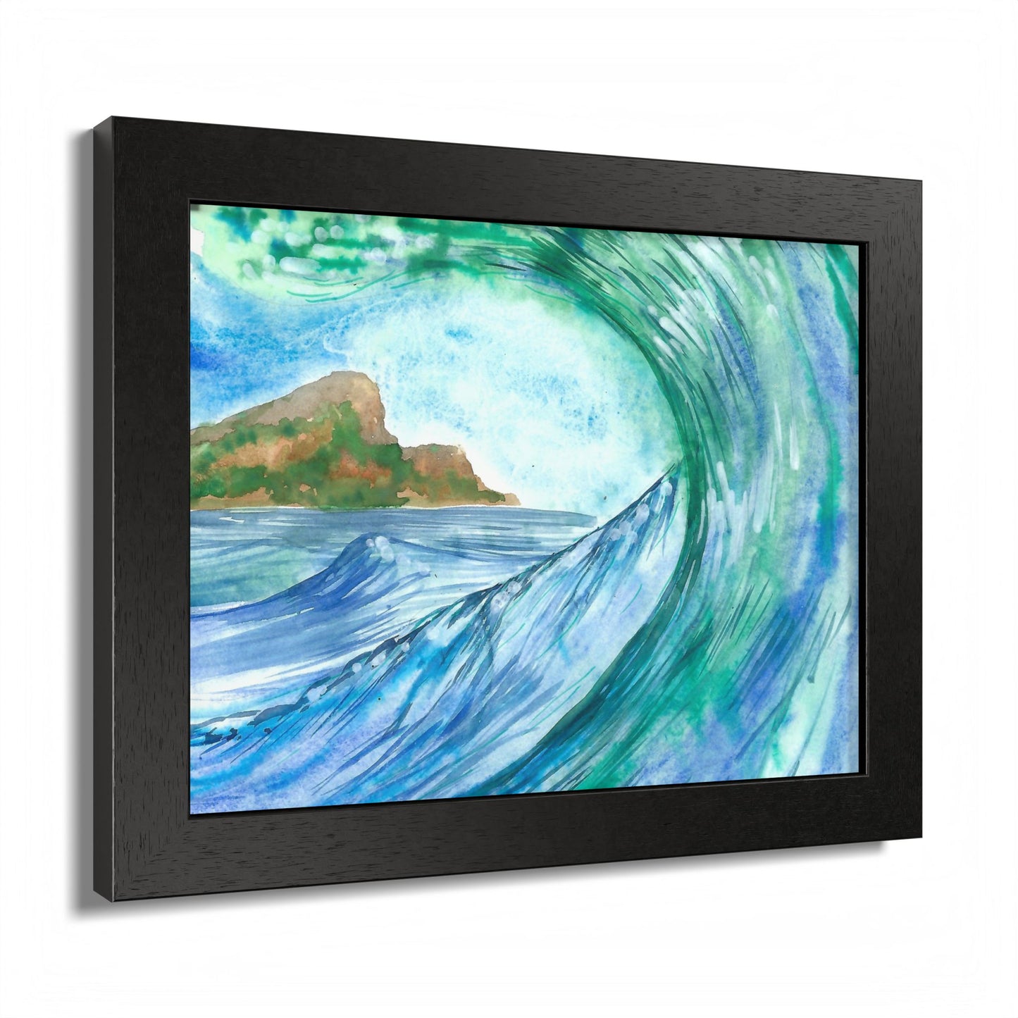 Currents of Change - Hand Painted Framed Poster, Ocean Wall Art,