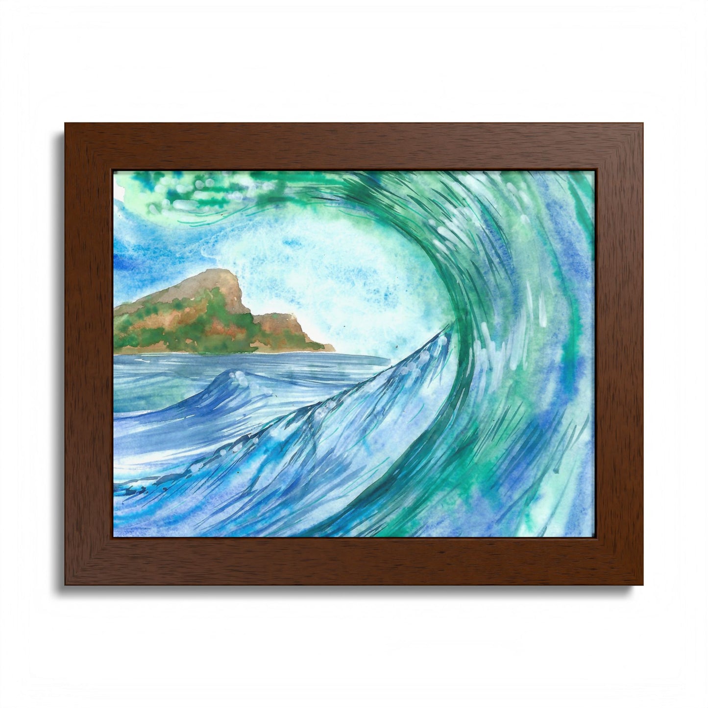Currents of Change - Hand Painted Framed Poster, Ocean Wall Art,