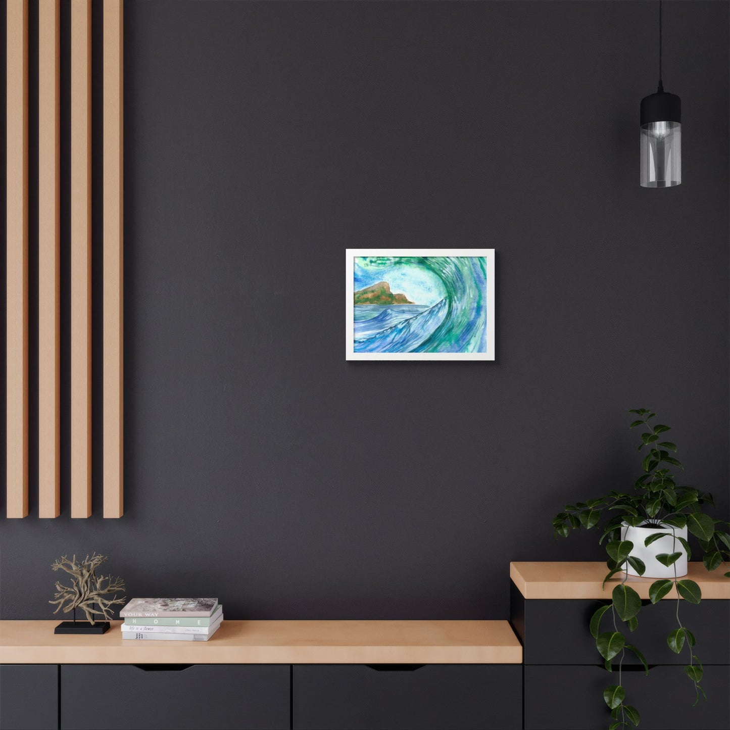 Currents of Change - Hand Painted Framed Poster, Ocean Wall Art,