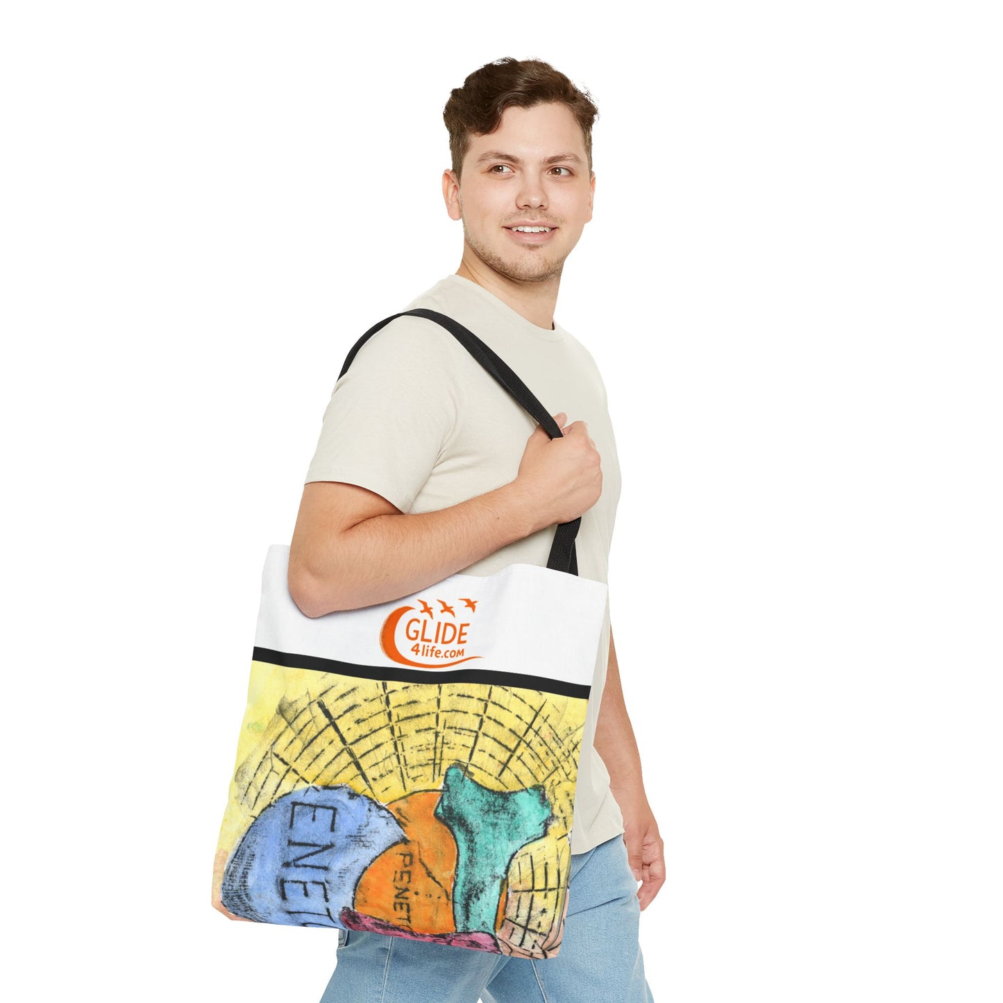 Washed Words - Vibrant Art Tote Bag - Colorful Eco-Friendly