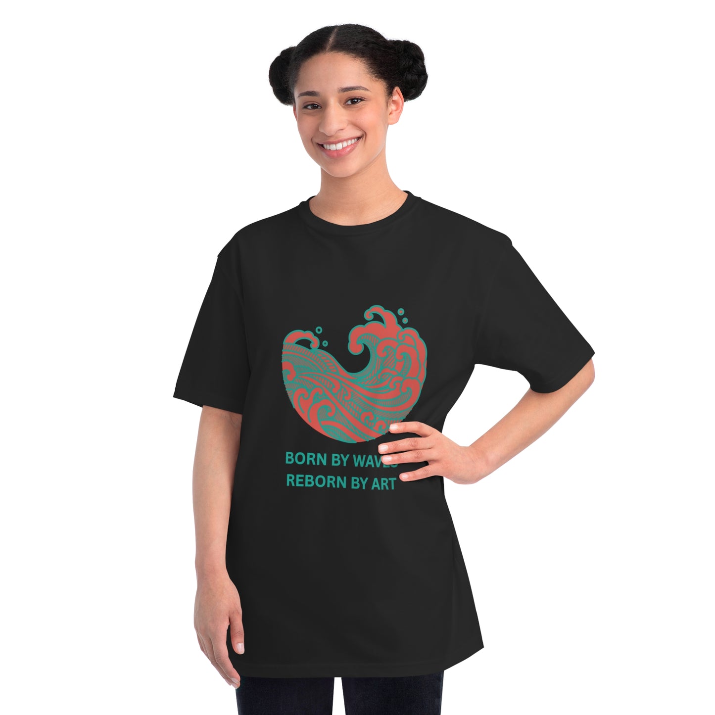 Born by Wave Art -Hand Drawn Organic Unisex T-Shirt