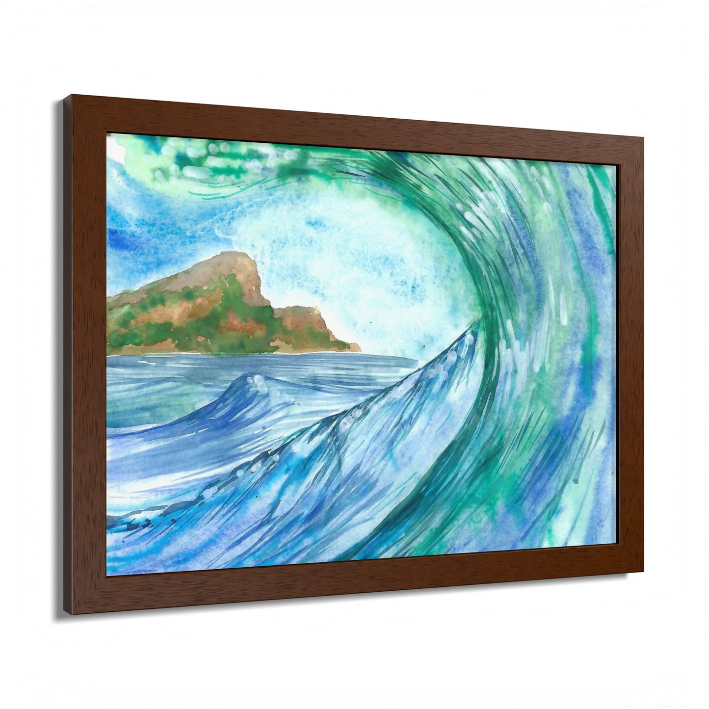 Currents of Change - Hand Painted Framed Poster, Ocean Wall Art,