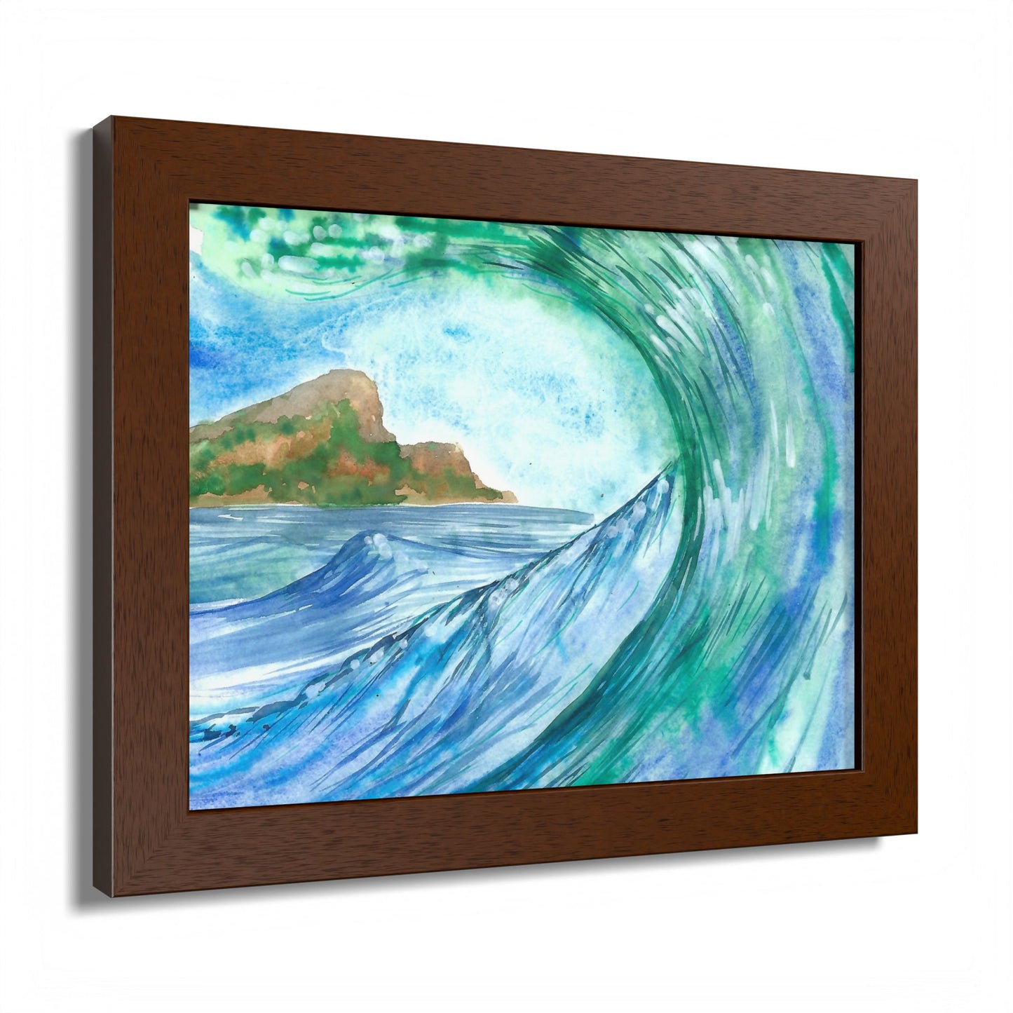 Currents of Change - Hand Painted Framed Poster, Ocean Wall Art,