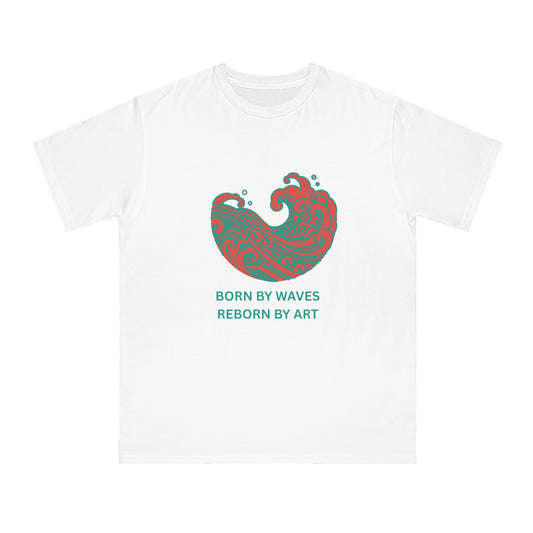 Born by Wave Art -Hand Drawn Organic Unisex T-Shirt