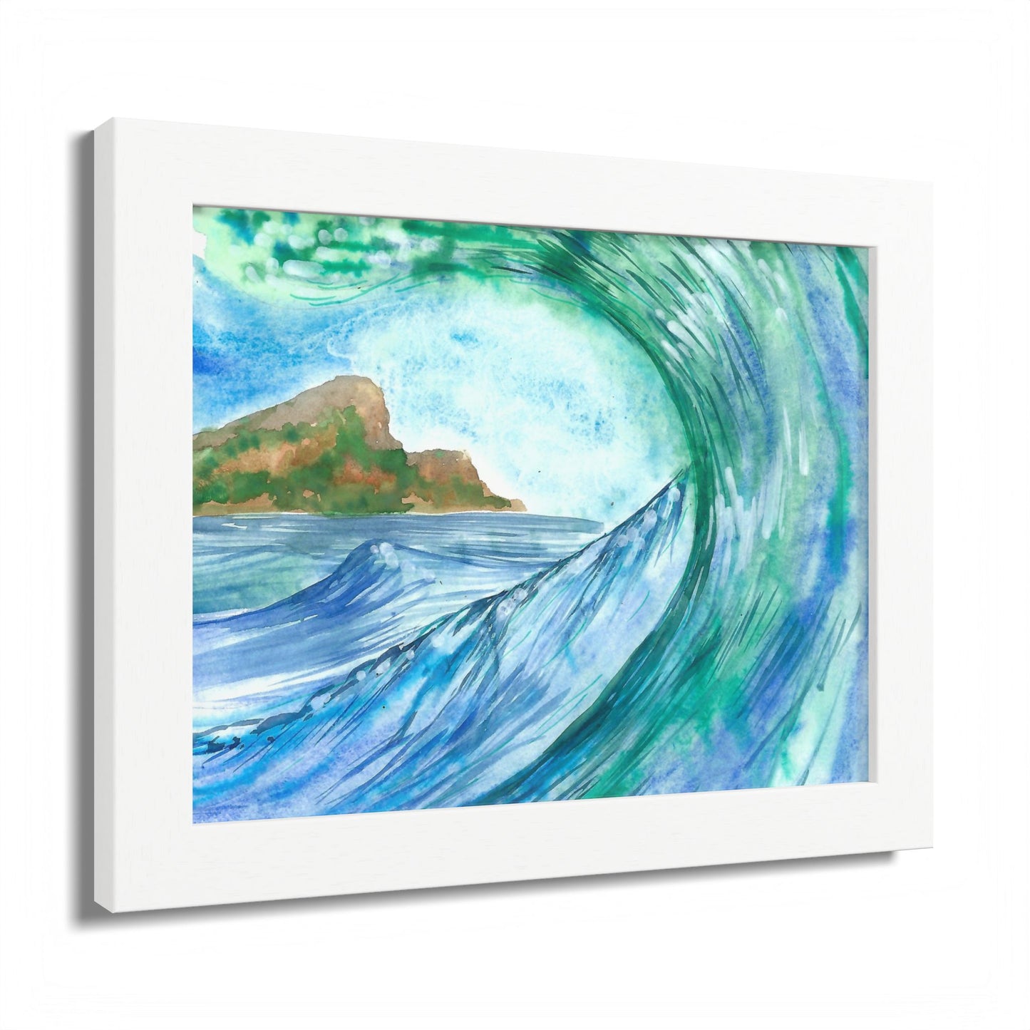 Currents of Change - Hand Painted Framed Poster, Ocean Wall Art,