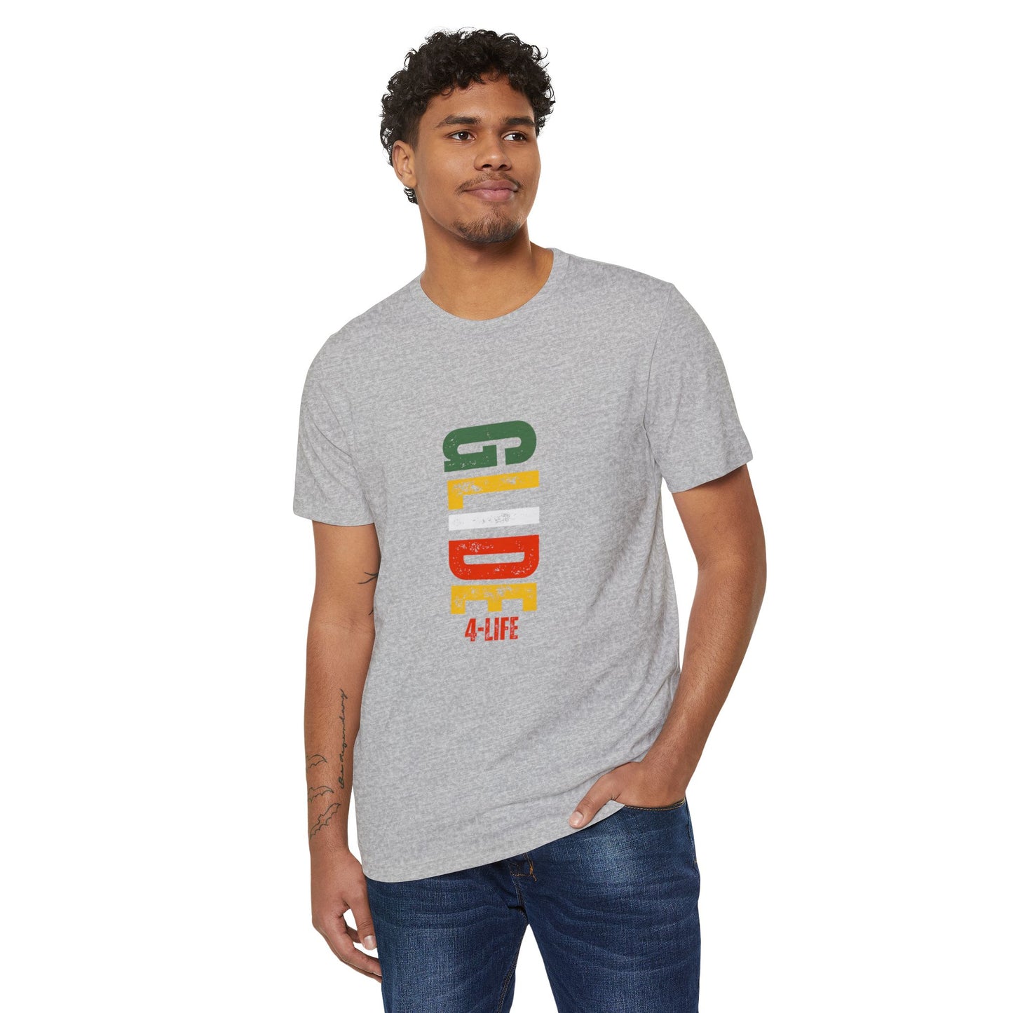 Glide4Life - Eco-Friendly Color Graphic Tee, Unisex Recycled T-Shirt,
