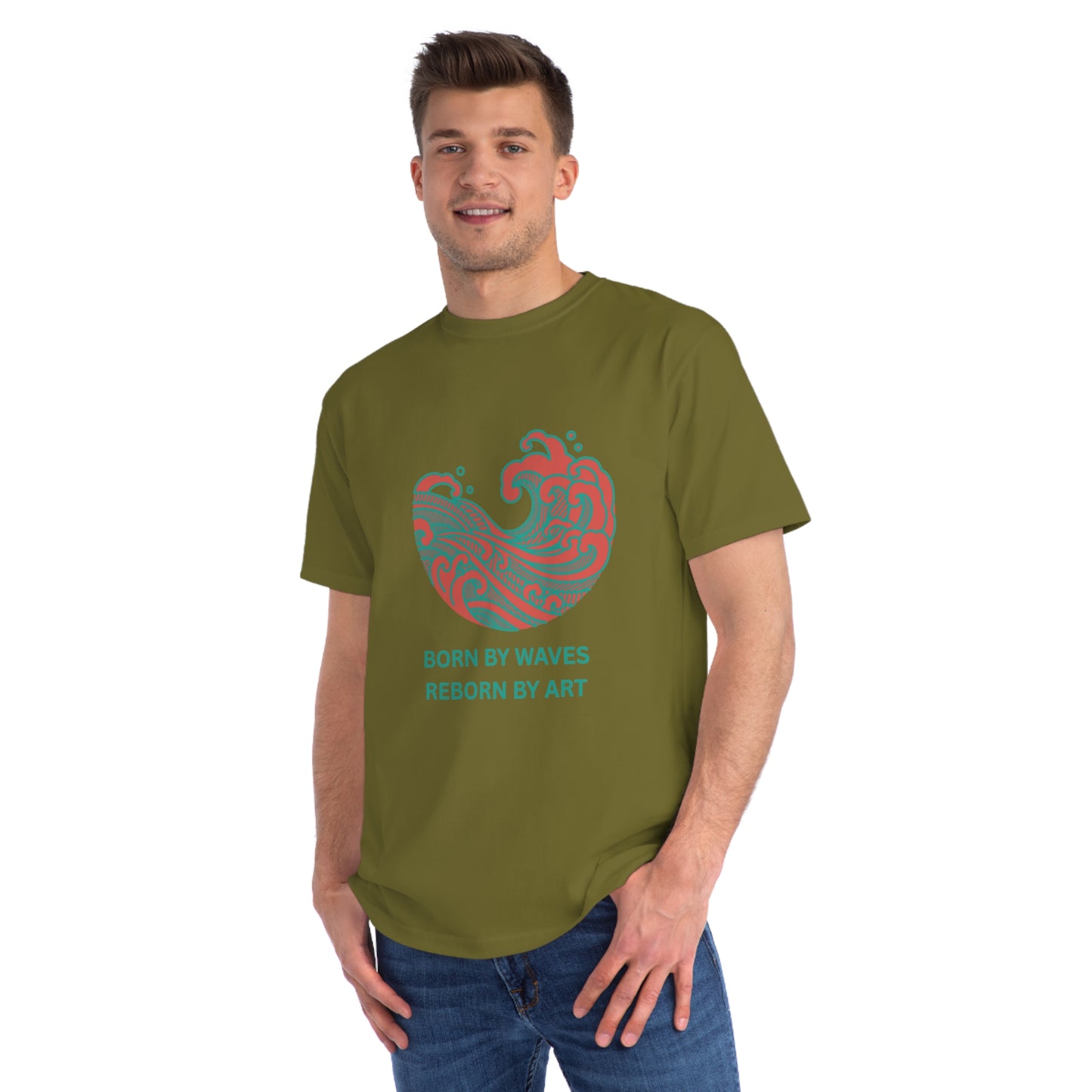 Born by Wave Art -Hand Drawn Organic Unisex T-Shirt