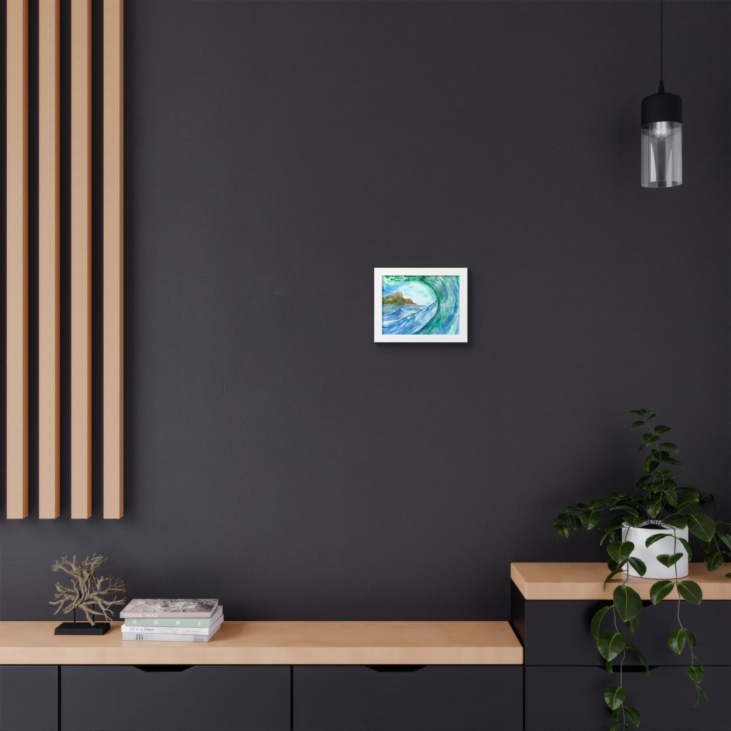 Currents of Change - Hand Painted Framed Poster, Ocean Wall Art,